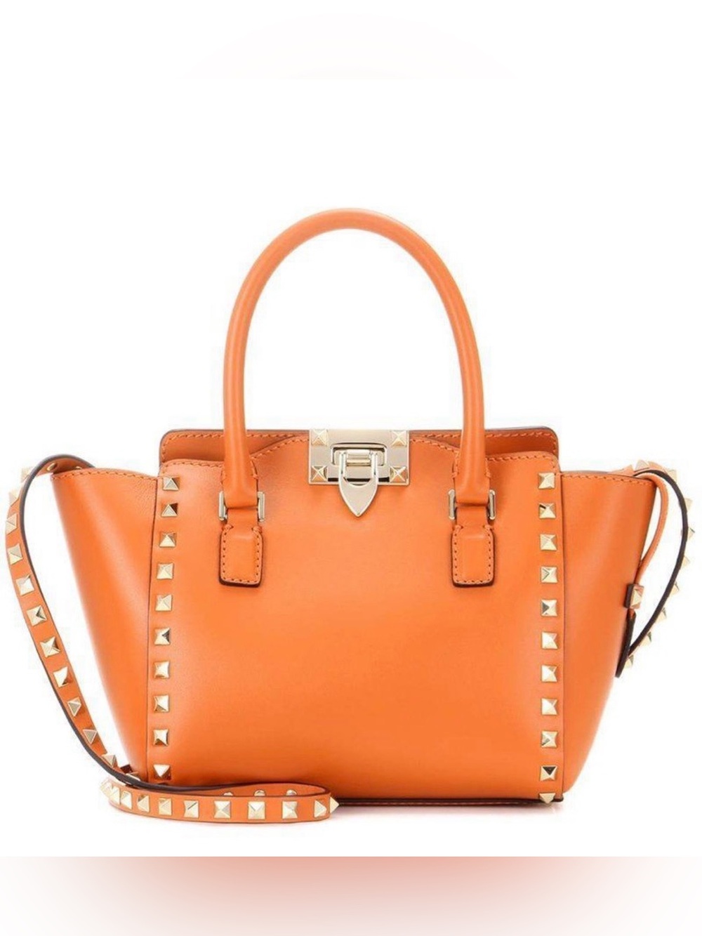 Valentino Orange Leather Tote Handbag
